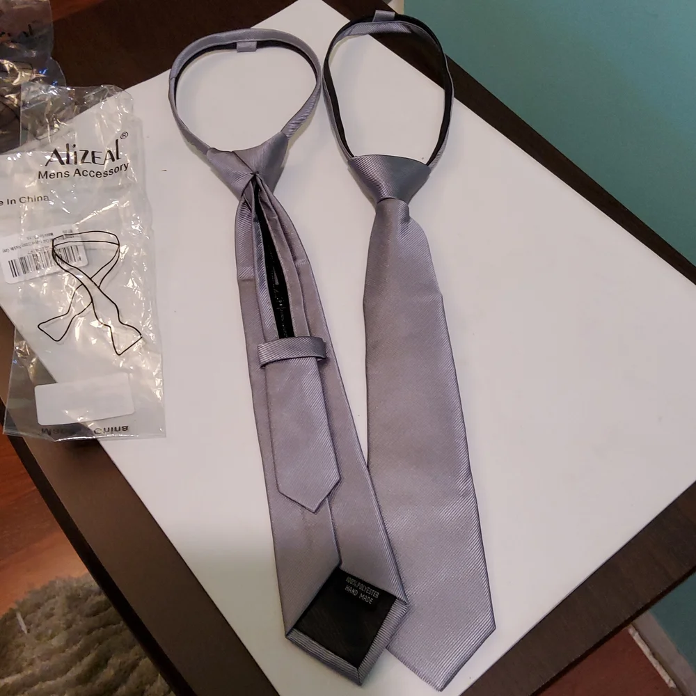 Pair Super Skinny Pretied Neckties